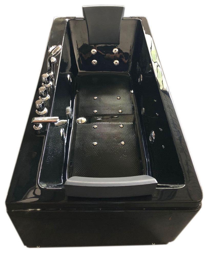Whirlpool Bathtub Black 70"x33" Hot Tub Double Pump 2 Persons, Marylin