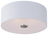 Maxim 10010 Bongo 18"W 3 Light Fabric Drum Ceiling Light - Satin Nickel