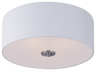 Maxim 10010 Bongo 18"W 3 Light Fabric Drum Ceiling Light - Satin Nickel