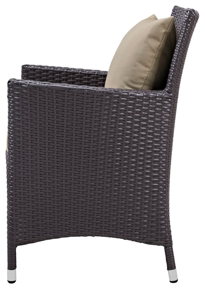 9 Piece Outdoor Dining Set, Faux Wicker Rattan, Mocha