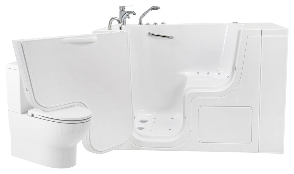 Ella Wheelchair Transfer 32"x52" Walk-In Bathtub,Outswing Door,Faucet,Dual Drain