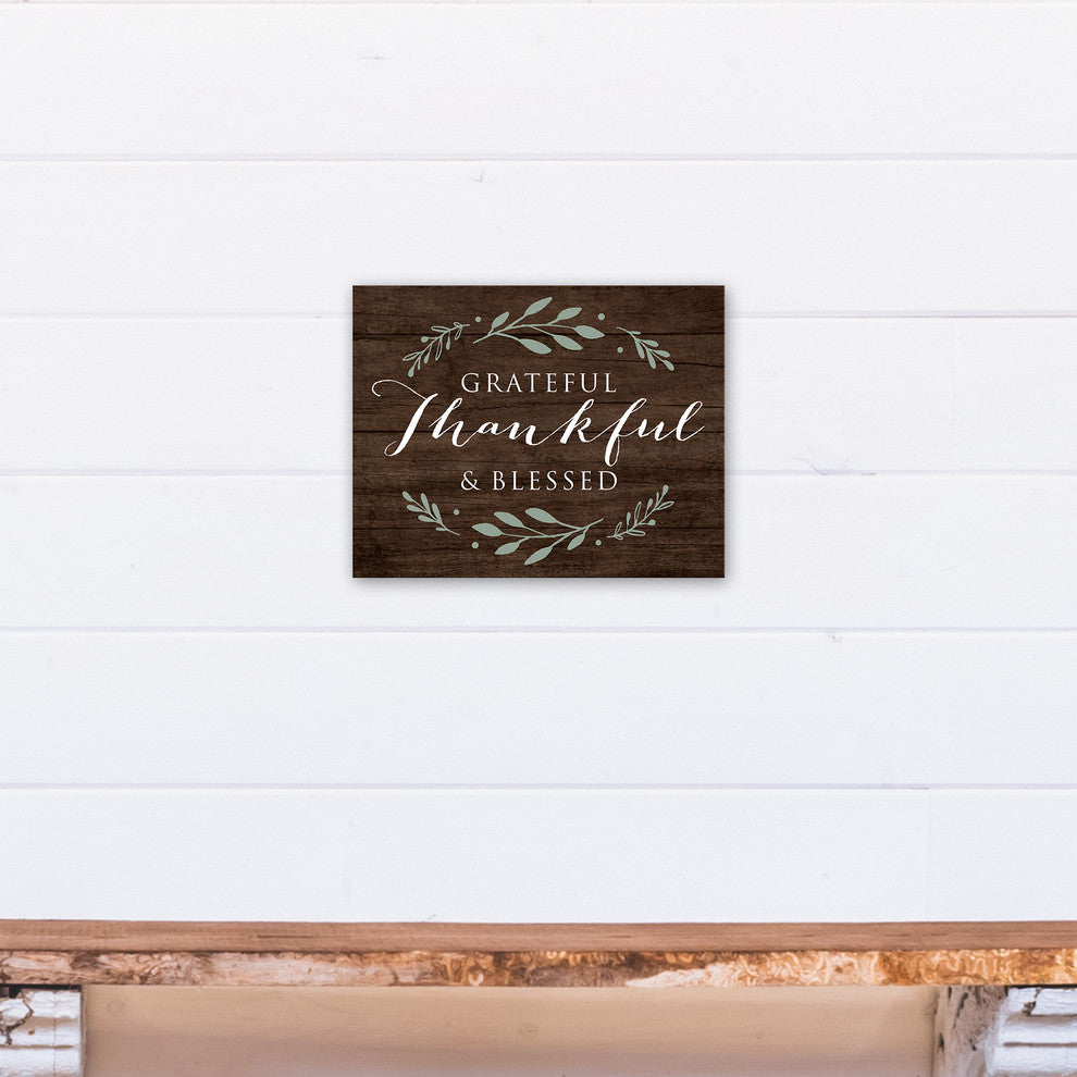 Grateful Thankful & Blessed Print on Canvas