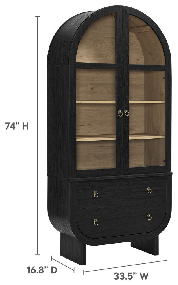 Nyx Arched Display Cabinet, Black