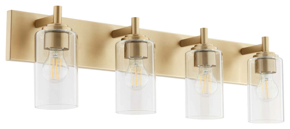 Quorum International 5200-4 Fallstaff 4 Light 32"W Vanity Light - Aged Brass