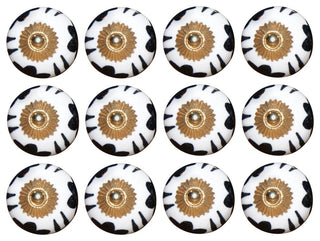 Knob-It Knobs, Set of 12, White and Black