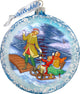 Hand Painted Scenic Glass Ornament Palekh Family