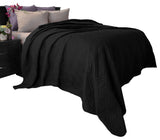 Lavish Home Solid Color Bed Quilt, Black, King