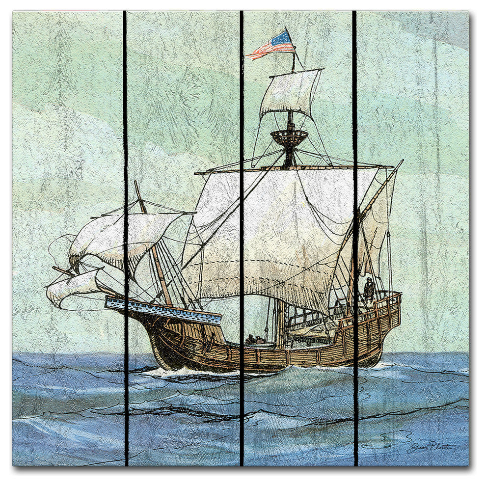 Jean Plout ''Nautical Ships 1'' Canvas Art, 14x14