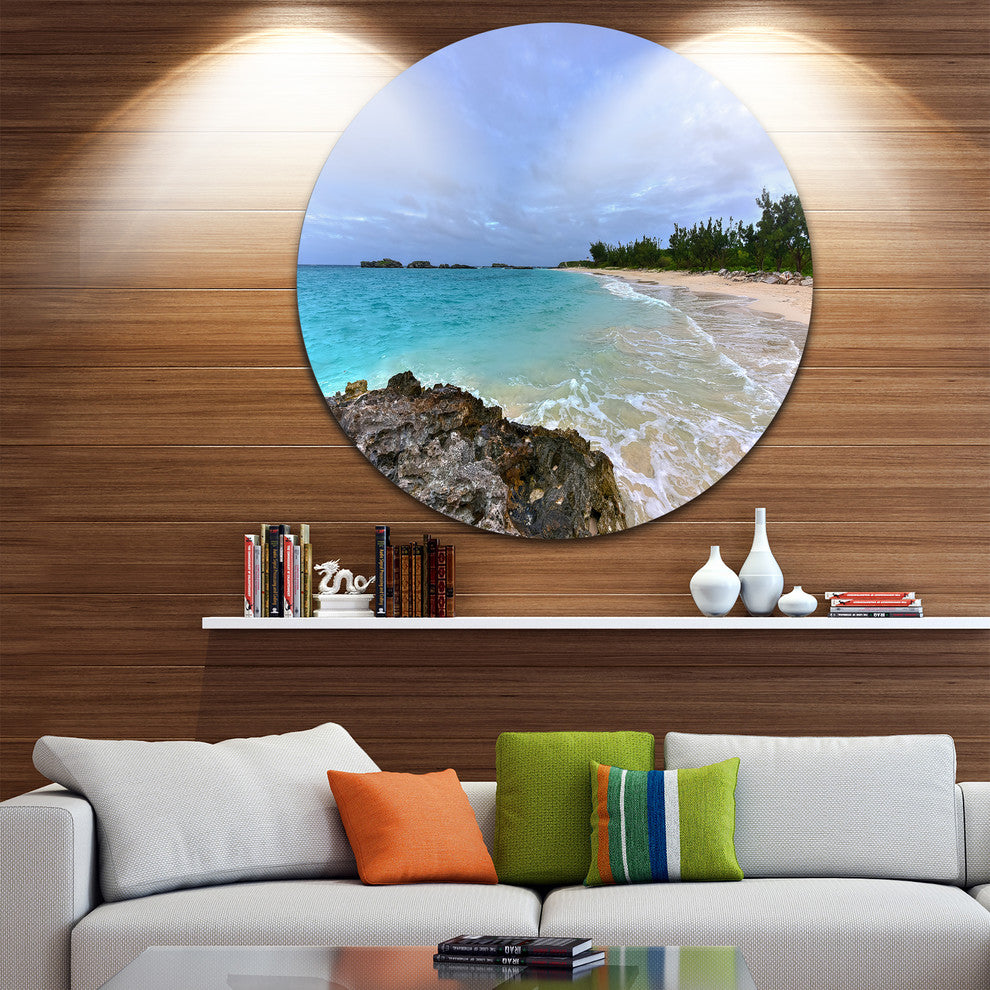 Clearwater Beach Bermuda, Beach Disc Metal Artwork, 23"
