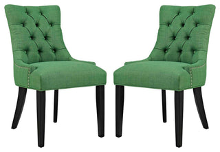 Green Regent Dining Side Chair Fabric Set of 2