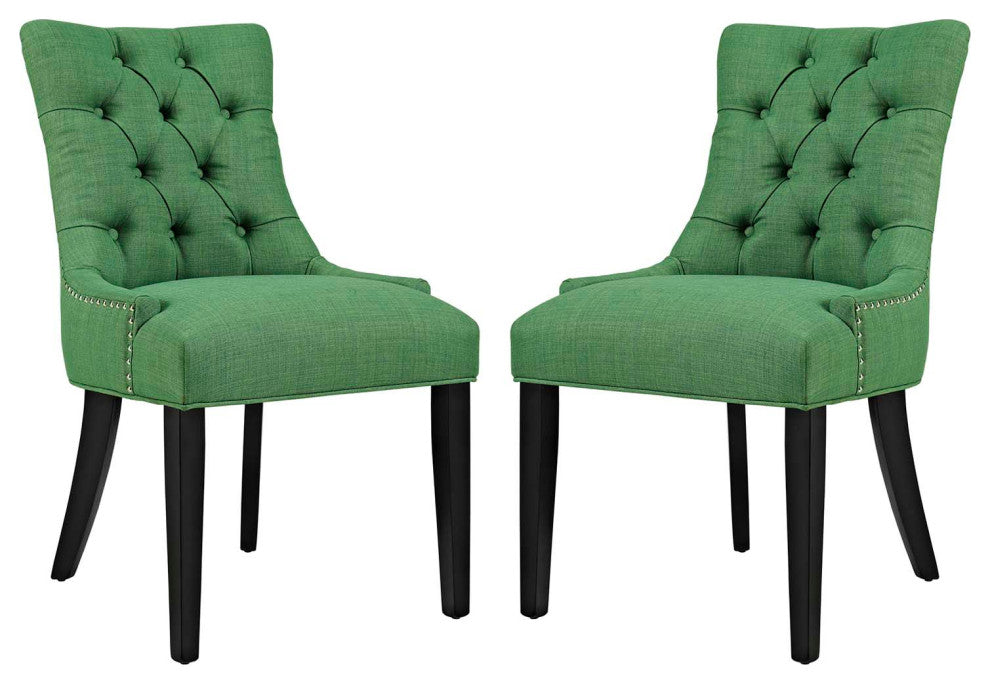Green Regent Dining Side Chair Fabric Set of 2