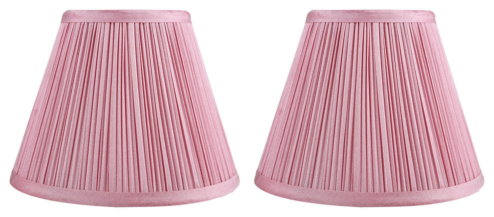 Softback Mushroom Pleated Lamp Shade, 5x9x7", Pink, Set of 2