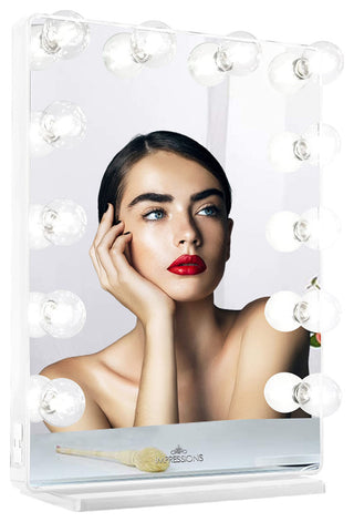 Hollywood Glow XL 2.0 Vanity Mirror, White, Clear Led Globe Bulbs