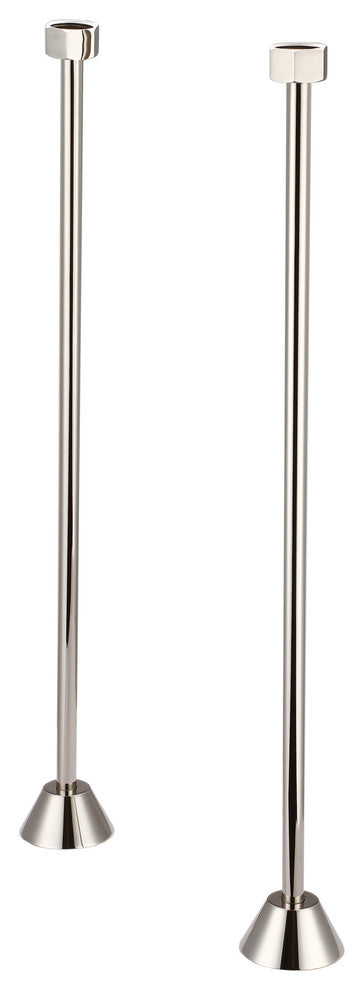 Straight Supply For Clawfoot Or Elegant Tubs, Polished Nickel PVD