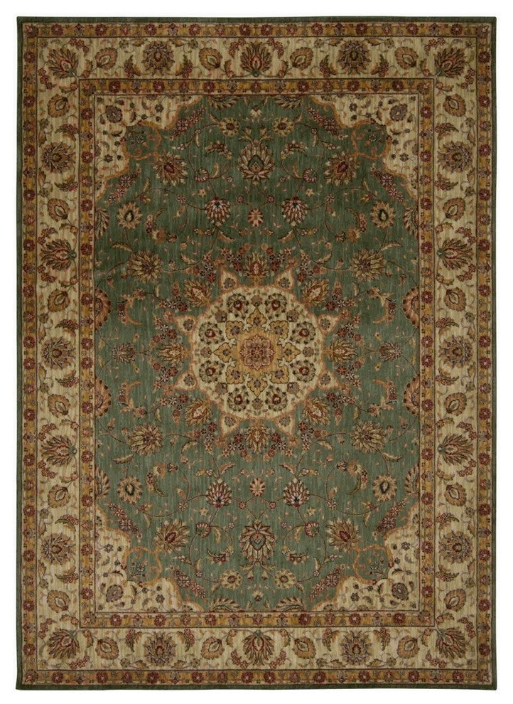 KATHY IRELAND ANCIENT TIMES PALACE TEAL AREA RUG BY NOURISON
