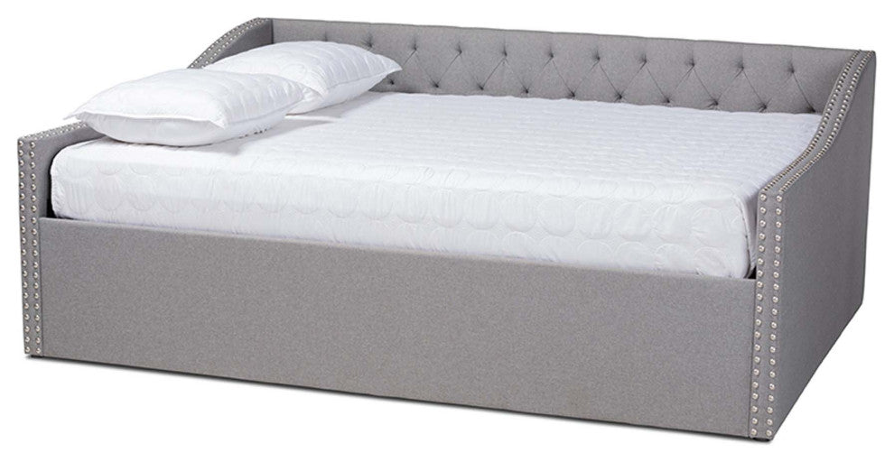 Elianna Fabric Upholstered Daybed, Light Gray, Full