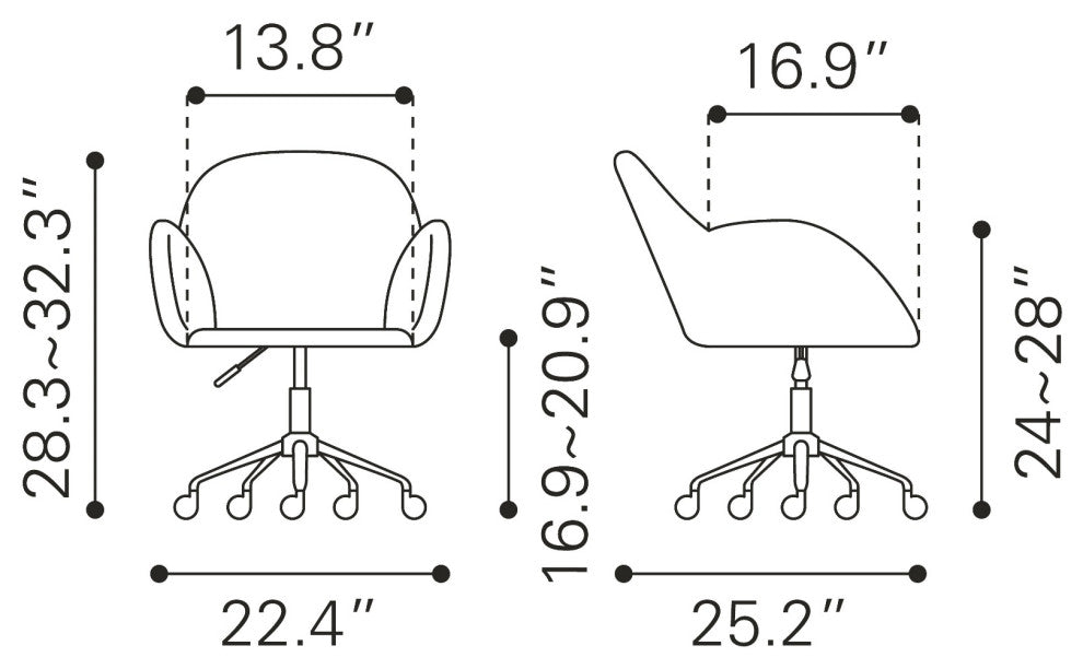 Computer Chair, Faux Vinyl Leather, Steel, Gray, Gold, Business Office