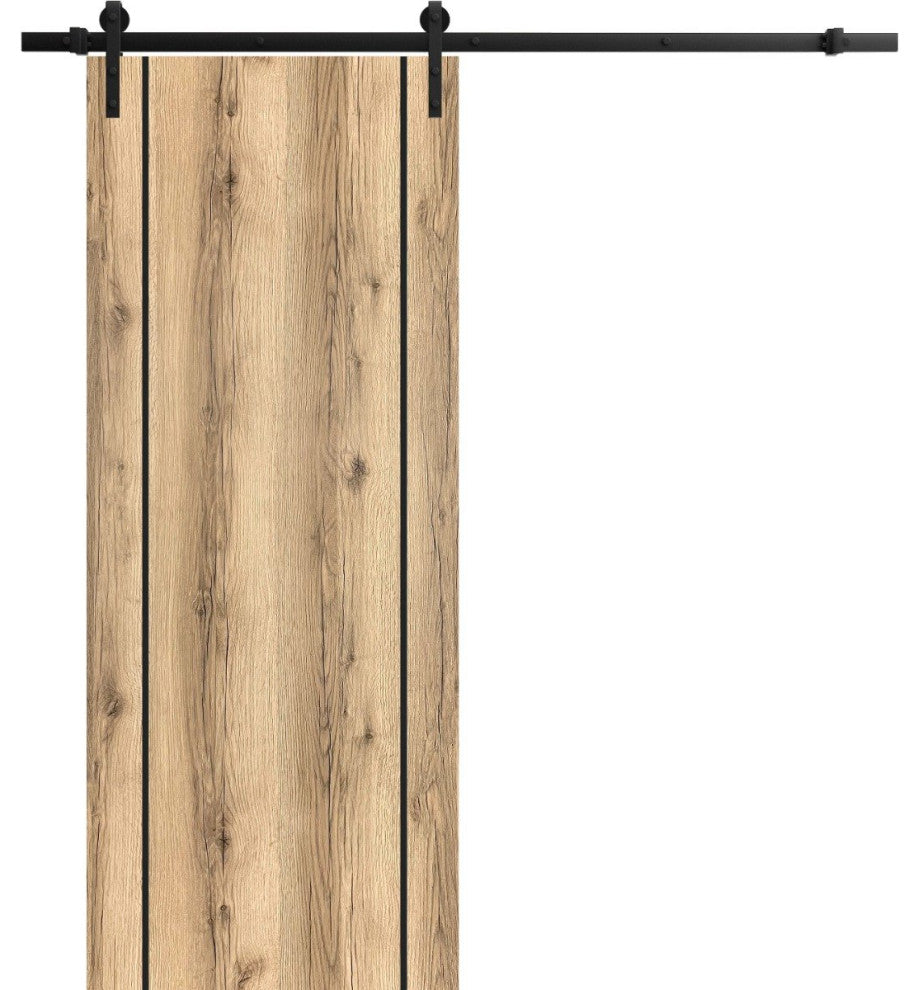 Sturdy Barn Door 42 x 80 | Planum 0017 Oak with  | 8FT