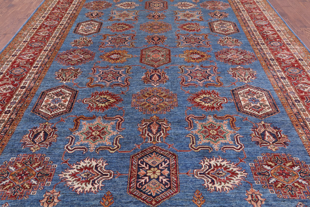 Hand-Knotted Super Kazak Wool Rug 9' 4" X 12' 1" Q4916