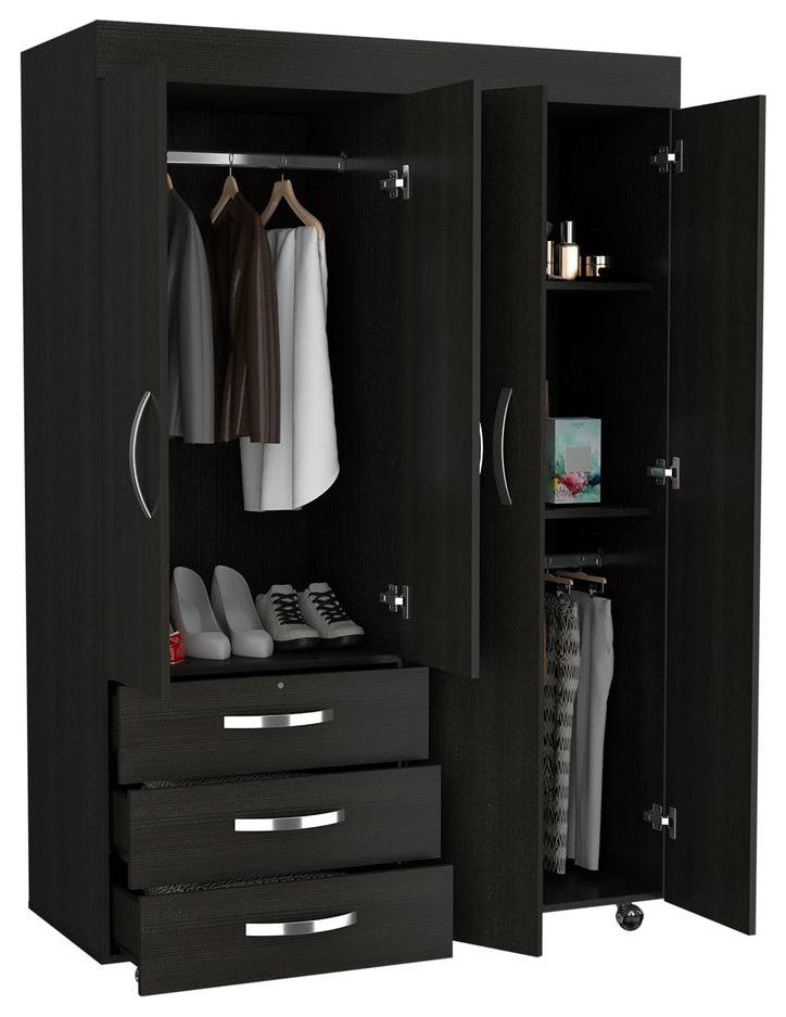 Hamilton mobile armoire - black