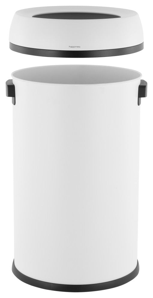 Chuck Kitchen/Office 17.2-Gallon Open-Top Trash Can, White