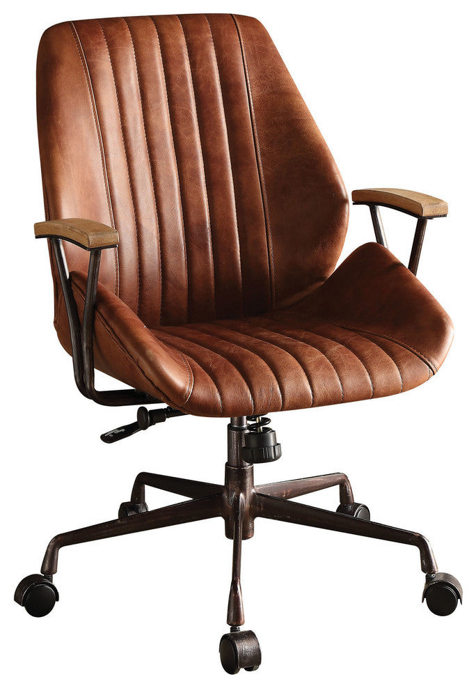 Hamilton Top Grain Leather Office Chair, Coffee, Cocoa