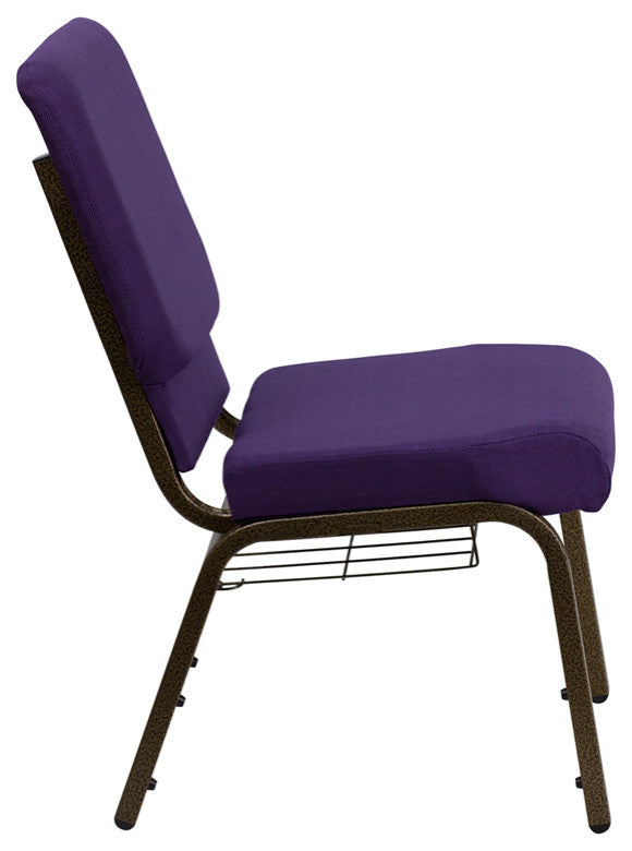 18.5''W Chair in Royal Purple Fabric with Cup Book Rack