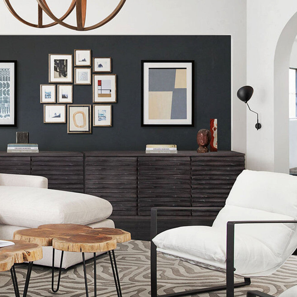Bastille 3-Door Sideboard, Smoke Gray