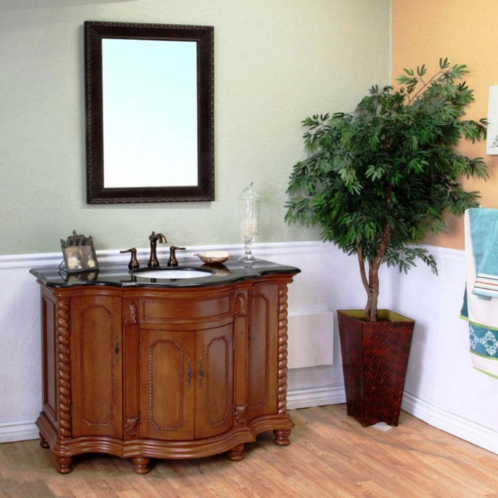 48" Single Sink Vanity-Wood-Light Walnut