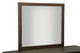 35" Dark Aged Oak Wood And Glass Mirror