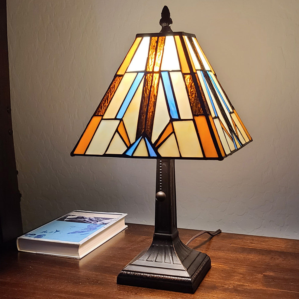 Tiffany Style Mission Mini Table Lamp 16" Tall