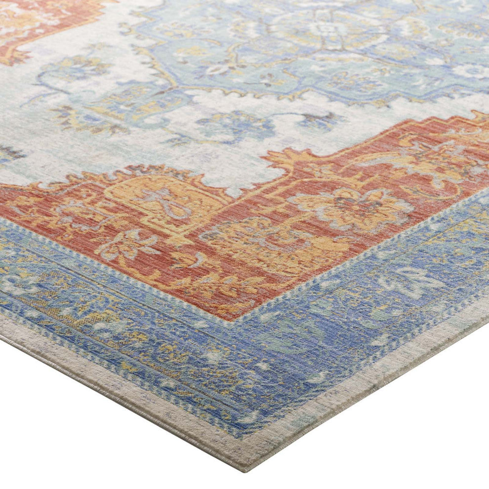 Multicolored Citlali Distressed Southwestern Aztec 8x10 Area Rug
