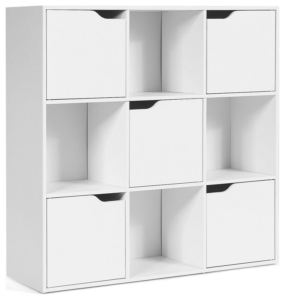 Costway 9 Cube Wood Bookcase Cabinet Storage Shelves Room Divider Organization