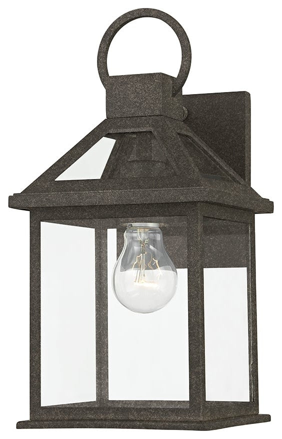 Sanders 1 Light Small Exterior Wall Scone, French Iron