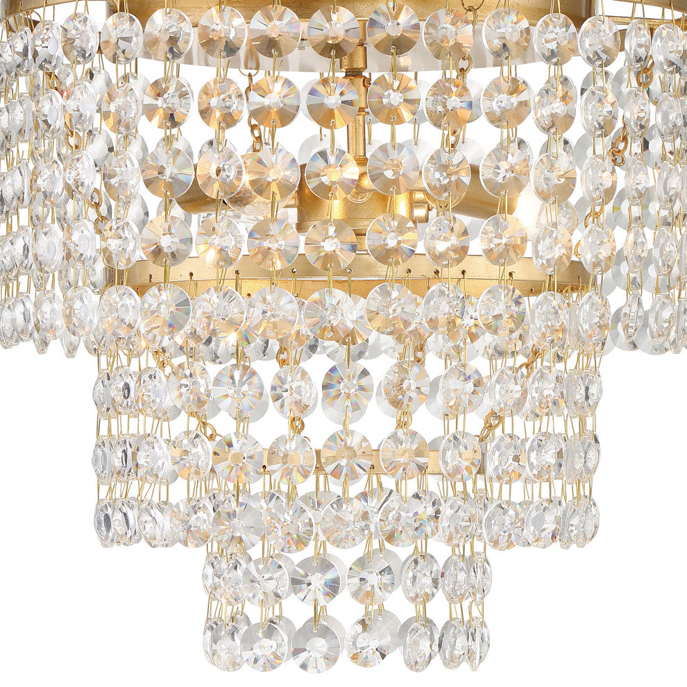 Gabrielle 3-Light Antique Gold Ceiling Mount