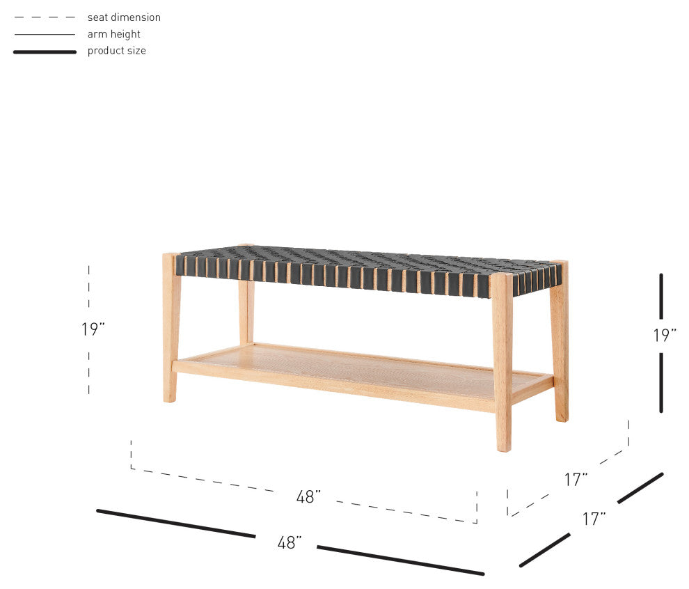 Marco PU Bench, Black