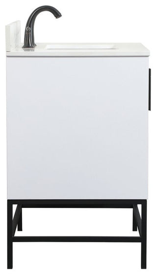 Home Living 22" Modern White-Light Bathroom Vanity