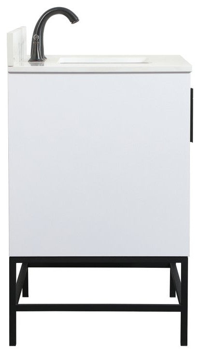 Home Living 22" Modern White-Light Bathroom Vanity