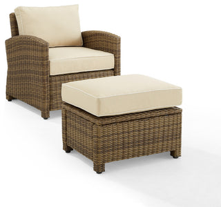 Bradenton 2Pc Wicker Outdoor Chair Set, Sand