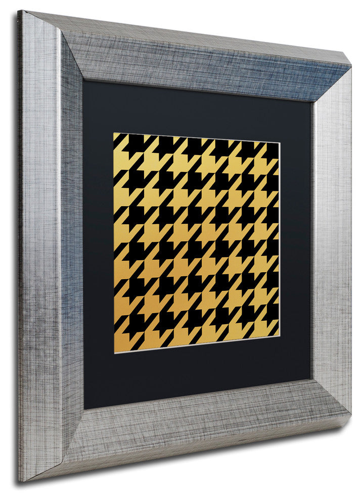 Color Bakery 'Xmas Houndstooth 5', Silver Frame, Black Mat, 11x11