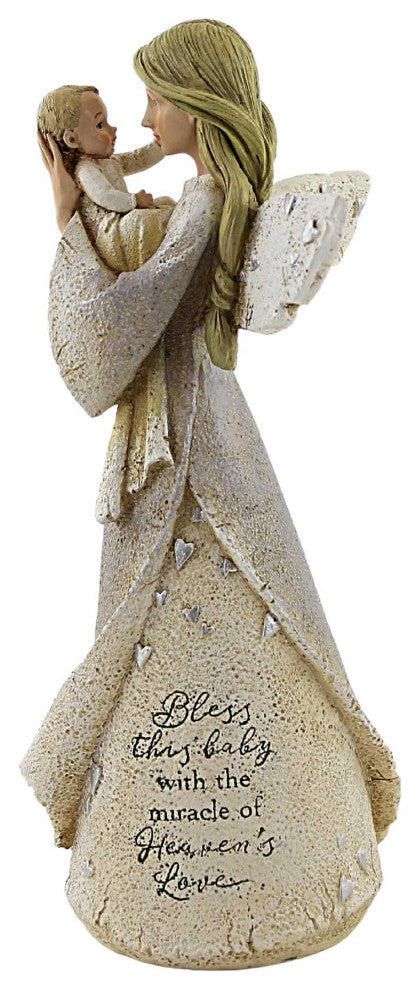 Figurine Baby Angel Polyresin Mother Child Newborn Blessing 16127