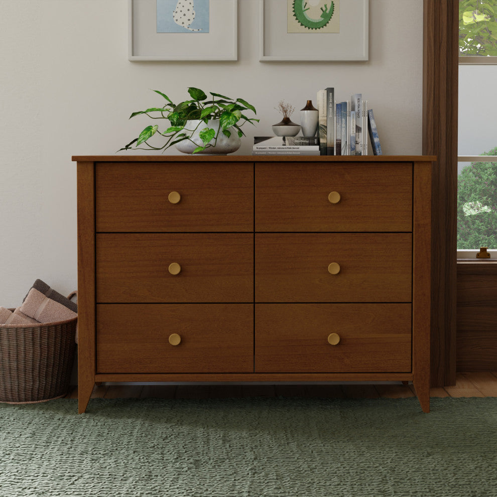 Sprout 6-Drawer Double Dresser, Chestnut Natural