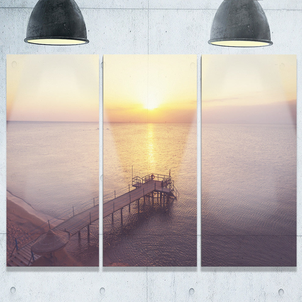 "Boardwalk Over the at Sunset" Metal Wall Art, 3 Panels, 36"x28"