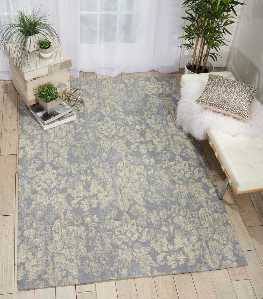 Waverly Vintage Lux "Air Kiss" Mist Area Rug By Nourison, 4'x6'