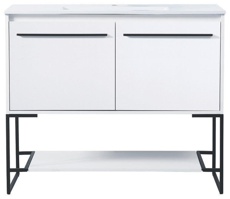 40" Single Bathroom Vanity, White