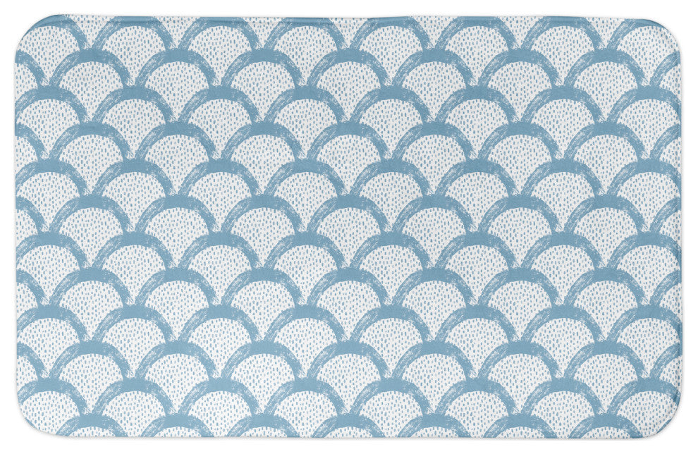 Blue Scallops 21x34 Bath Mat