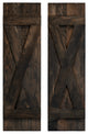 X Board and Batten Exterior Shutters Pair, Slat Black, 48"