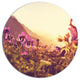 Mountain Pasture With Purple Flowers, Flower Disc Metal Wall Art, 36"