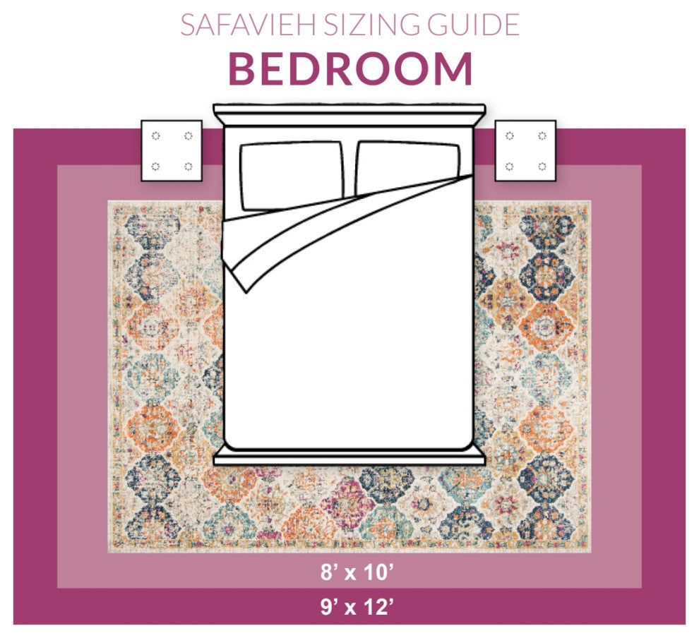 Safavieh Arizona Machine-Washable Collection ARZ324 Rug, Ivory/Aqua, 8'x10'