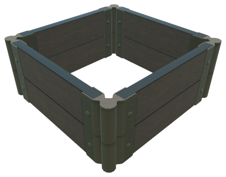 Weathered Wood 2'x2'x11" Garden Raised Bed 2" Profile